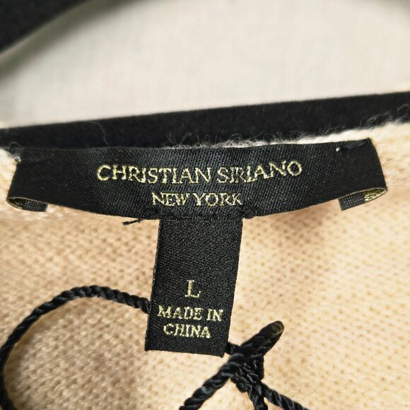 NWT CHRISTIAN SIRIANO CARAMEL POINTELLE LONG SLEEVE SWEATER LARGE MSRP $89 - Picture 8 of 11